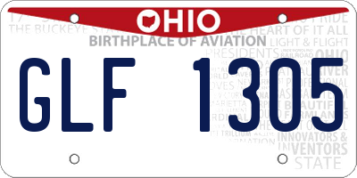 OH license plate GLF1305