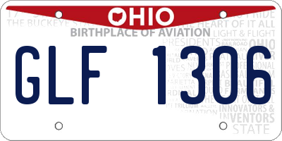 OH license plate GLF1306