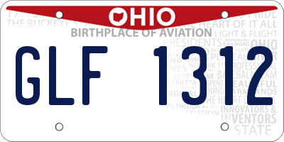 OH license plate GLF1312