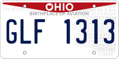 OH license plate GLF1313