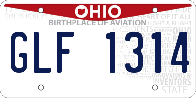 OH license plate GLF1314