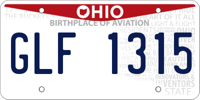 OH license plate GLF1315