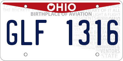 OH license plate GLF1316