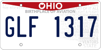 OH license plate GLF1317