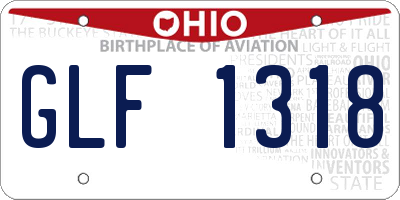 OH license plate GLF1318
