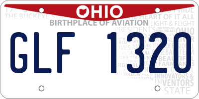 OH license plate GLF1320