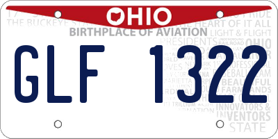 OH license plate GLF1322