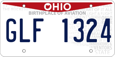 OH license plate GLF1324