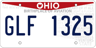 OH license plate GLF1325