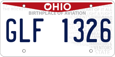 OH license plate GLF1326