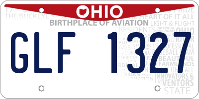 OH license plate GLF1327