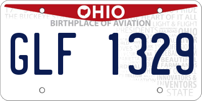 OH license plate GLF1329