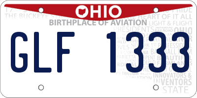 OH license plate GLF1333