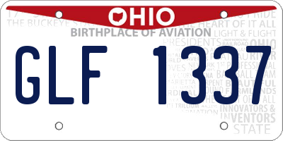 OH license plate GLF1337