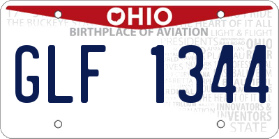 OH license plate GLF1344