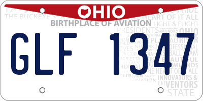 OH license plate GLF1347