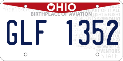 OH license plate GLF1352