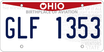 OH license plate GLF1353
