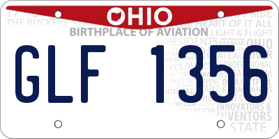 OH license plate GLF1356