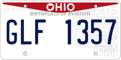 OH license plate GLF1357