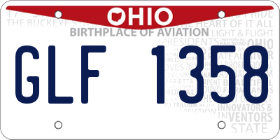 OH license plate GLF1358