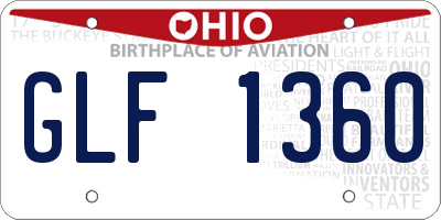 OH license plate GLF1360