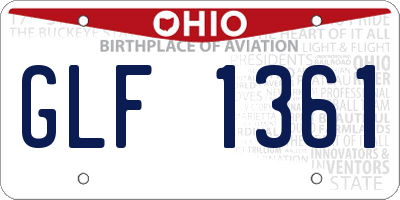 OH license plate GLF1361
