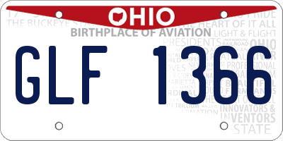 OH license plate GLF1366