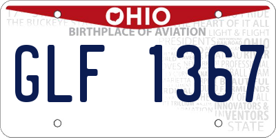OH license plate GLF1367