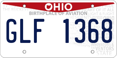 OH license plate GLF1368