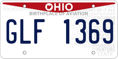 OH license plate GLF1369
