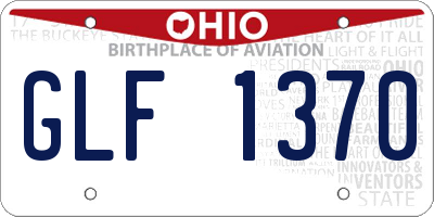 OH license plate GLF1370