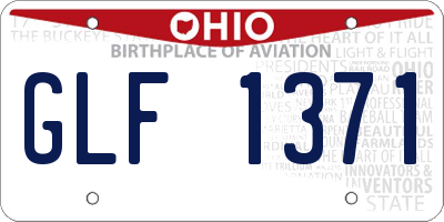 OH license plate GLF1371