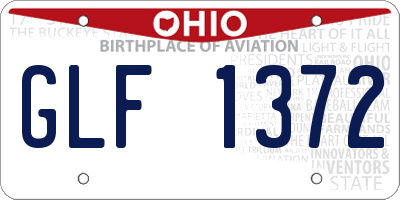 OH license plate GLF1372