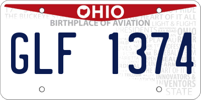 OH license plate GLF1374