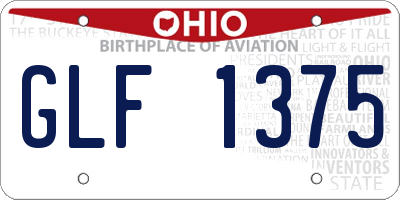 OH license plate GLF1375