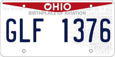 OH license plate GLF1376