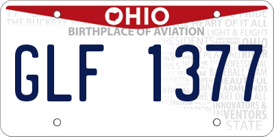 OH license plate GLF1377