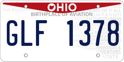 OH license plate GLF1378