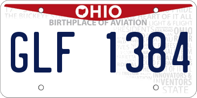 OH license plate GLF1384