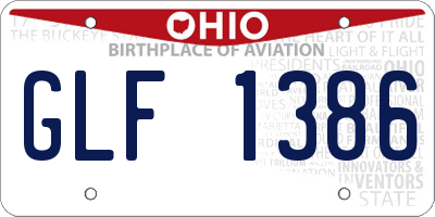 OH license plate GLF1386