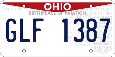 OH license plate GLF1387