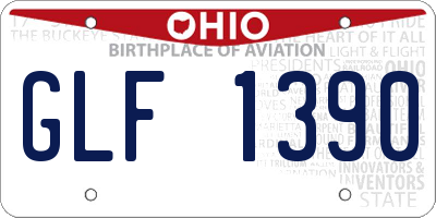OH license plate GLF1390