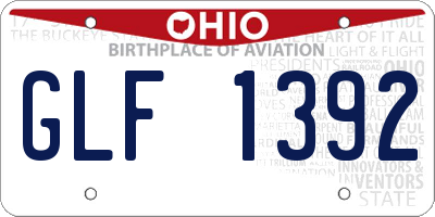 OH license plate GLF1392