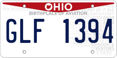 OH license plate GLF1394