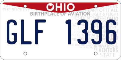 OH license plate GLF1396