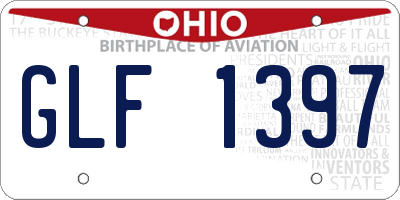 OH license plate GLF1397