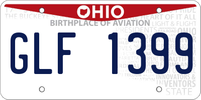 OH license plate GLF1399