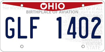 OH license plate GLF1402