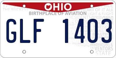 OH license plate GLF1403